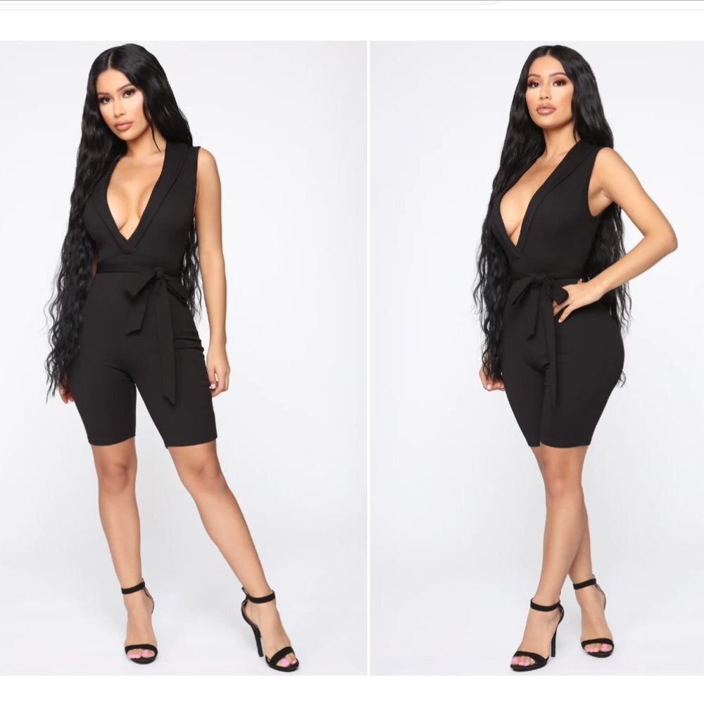 Fashion Nova "Holding It Down" CORAL Biker Romper Size XS
